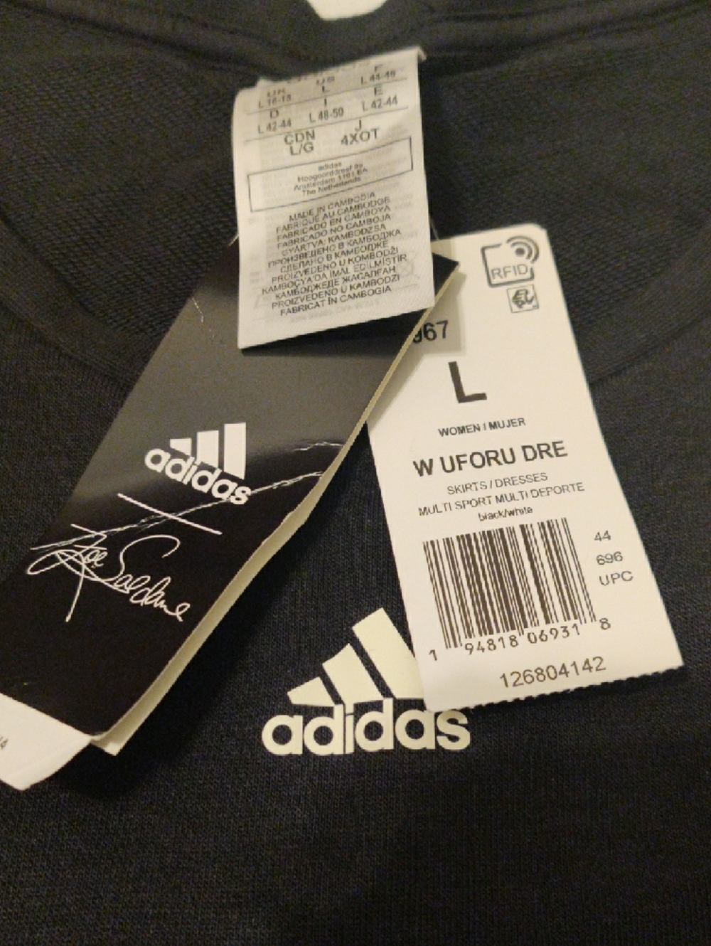 adidas Black Sleeveless Sport Dress with White Trim - Picture 9 of 16